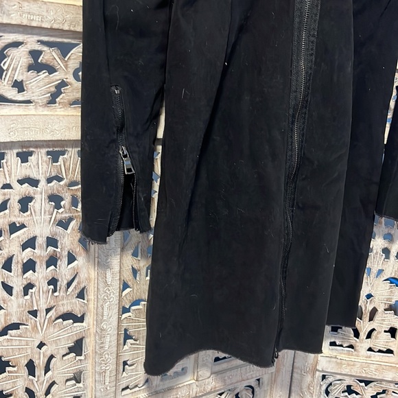 Raw Hem Long Sleeve Dress Black with Zipper back and sleeves. Size Small - Picture 7 of 8